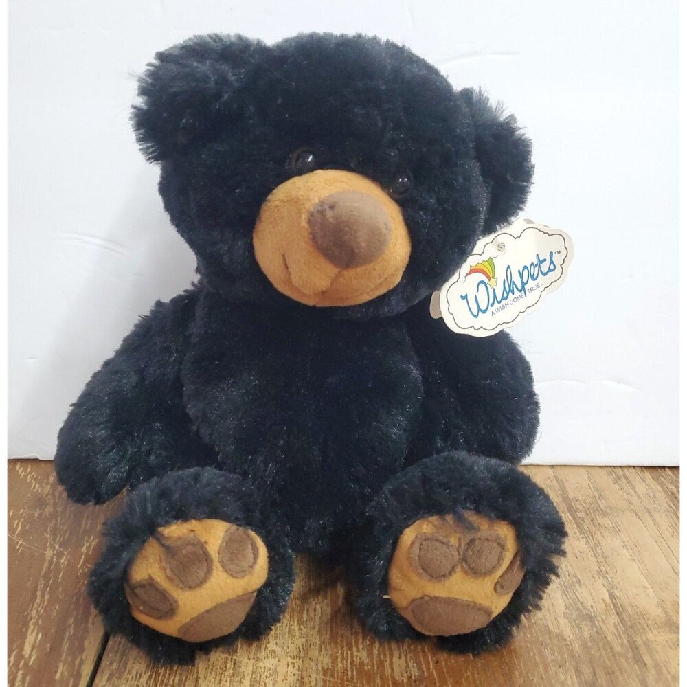 Wishpets Benjamin Black Bear Plush 2012 Ben Teddy Stuffed Animal 7" Retired WT